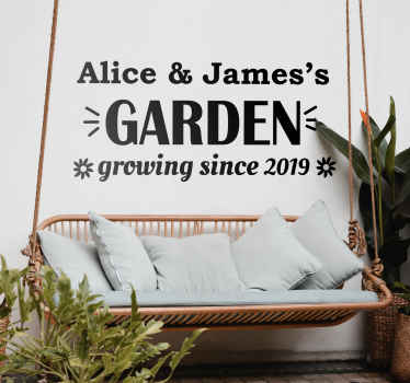 Custom growing garden  text wall sticker - TenStickers