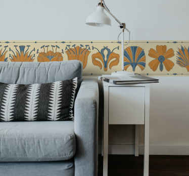 Modern style floral wall border sticker - TenStickers