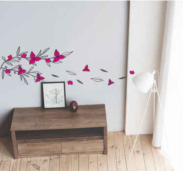 Vinilo flores Bugambilia Floral - TenVinilo