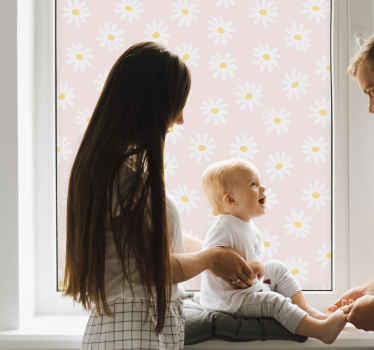 Sticker vitrine fleurs marguerites - TenStickers