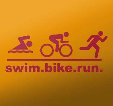 Swim Bike Run Sports Sticker - TenStickers