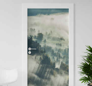 Lámina adhesiva para puerta bosque selva - TenVinilo