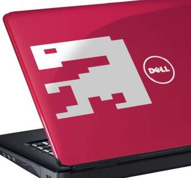 Pegatina para decoración de ordenadores portátiles con una representación del famoso videojuego de los años 80.