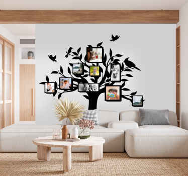 Sticker mural arbre aux oiseaux photos - TenStickers