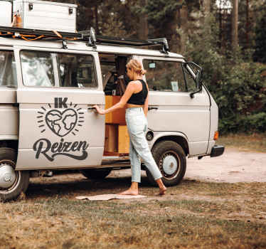 camper sticker ik hou van reizen - TenStickers