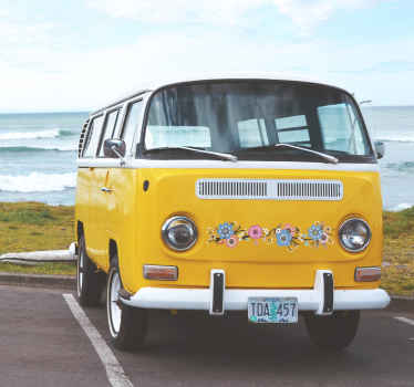 Camper sticker bloemen koord - TenStickers