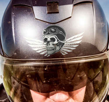 Helm stickers doodshoofd met vleugels - TenStickers
