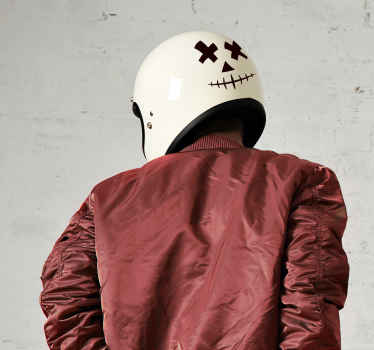 Helm stickers smiley doodshoofd - TenStickers