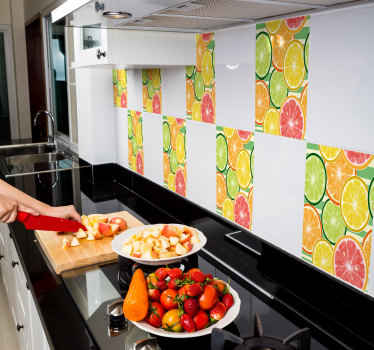 Citrus fruit tegelstickers voor keuken - TenStickers