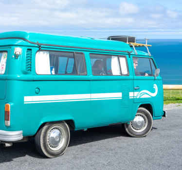 Camper sticker retro horizontale golven - TenStickers