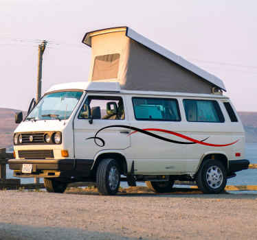 Camper sticker met streep set - TenStickers