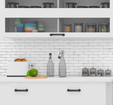 Witte basktenen plaat textuur muursticker - TenStickers