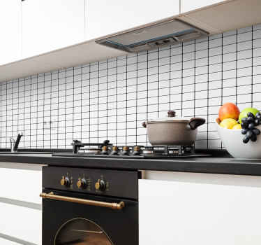 Witte vierkante tegelstickers keuken - TenStickers