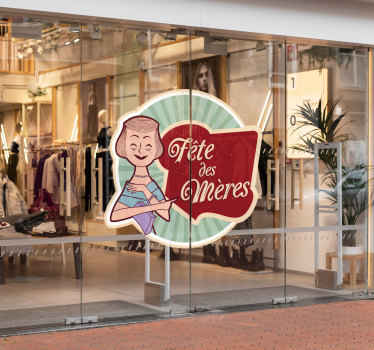Sticker fête des mères rétro - TenStickers