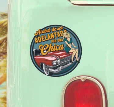 Pegatina para coche exterior chica delante - TenVinilo