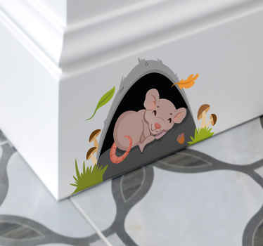 Vinilo dormitorio infantil casa del señor ratón - TenVinilo