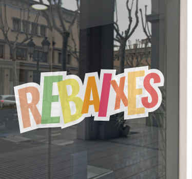 Vinilo texto rebaixes en color - TenVinilo