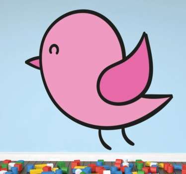 Roze vogel sticker - TenStickers