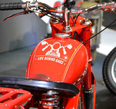 behind bars motorbike stickers - TenStickers