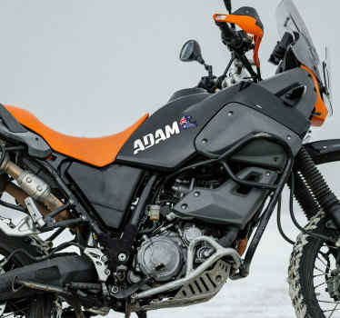 Customisable flag and name motorbike sticker - TenStickers