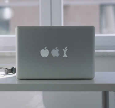 Sticker ordinateur trognon de pomme - TenStickers