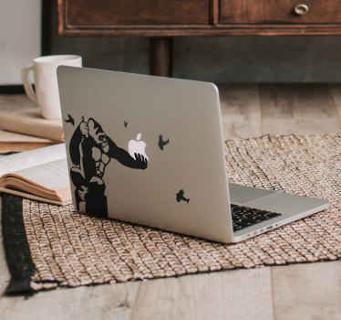 Sticker Macbook pomme et King Kong - TenStickers