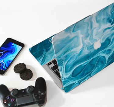 Naklejka na ścianę tekstura Niebieski płynny marmur - TenStickers