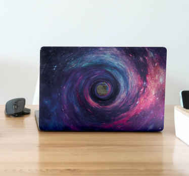 Sticker laptop MacBook galaxie en spirale - TenStickers