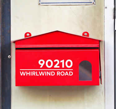 Modern custom street and number mailbox sticker - TenStickers