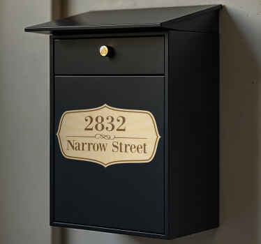 Street name and number mailbox text sticker - TenStickers