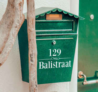 Straatnaam en huisnummer brievenbus sticker - TenStickers