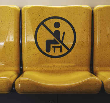 Señalética adhesiva no sentarse - TenVinilo