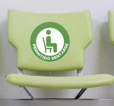 Señalética adhesiva permitido sentarse - TenVinilo