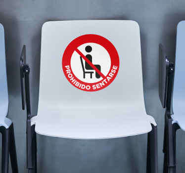 Señalética adhesiva prohibido sentarse - TenVinilo