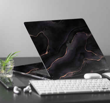 Pegatina para notebook mármol negro - TenVinilo