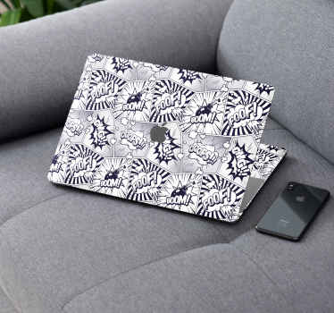 Vinilo para macbook comic blanco y negro - TenVinilo