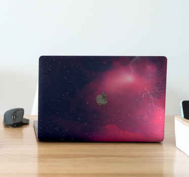 Vinilo macbook galaxia azul y rosado - TenVinilo