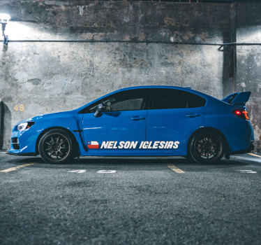 Sticker para auto con bandera personalizable - TenVinilo