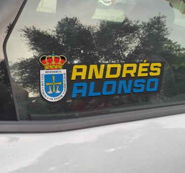 Vinilo para coche nombre personalizable Oviedo - TenVinilo