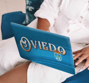 Pegatina para portátiles postal Oviedo vintage - TenVinilo