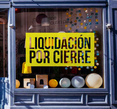 Vinilo escaparate rebajas liquidación por cierre - TenVinilo