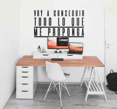 Vinilo pared conseguir lo que me proponga - TenVinilo