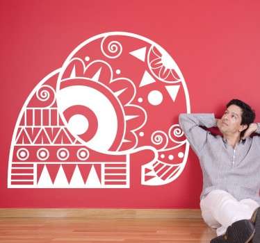 部落图案大象贴纸 - TenStickers