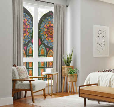 Vinilo ventana diseño vitral mosaico - TenVinilo