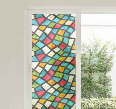 Vinilo ventana vitral mosaico colorido - TenVinilo