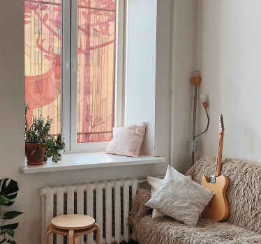 Vinilo ventana Diseño Vitral Bosque - TenVinilo