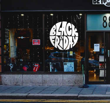 Yksivärinen ympyrä Black Friday ikkunatarra - Tenstickers