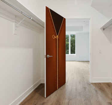 Vinilo puerta cremallera textura marroquinería - TenVinilo