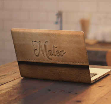 Pegatina para portátiles cuero personalizado - TenVinilo