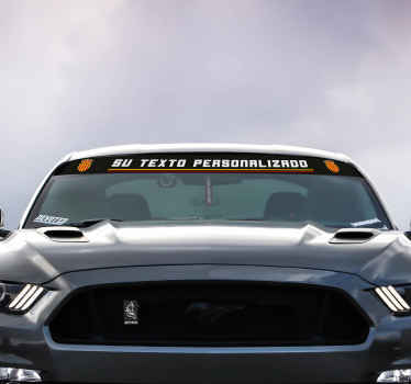 Pegatina coche parasol nombre y bandera personalizable - TenVinilo